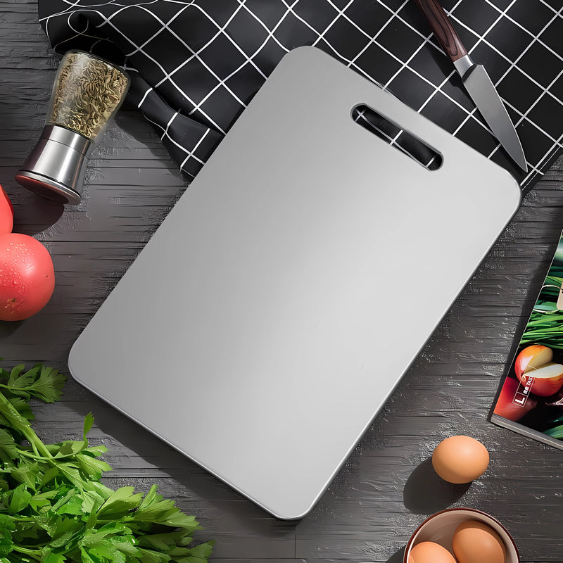 Tábua de Aço Antibacteriana SteelChef – Higiene e Durabilidade!