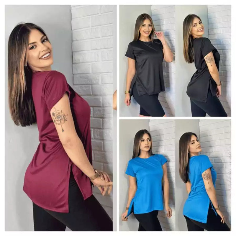 Kit 3 Blusas Femininas Dry Fit - Conforto, Estilo e Performance!